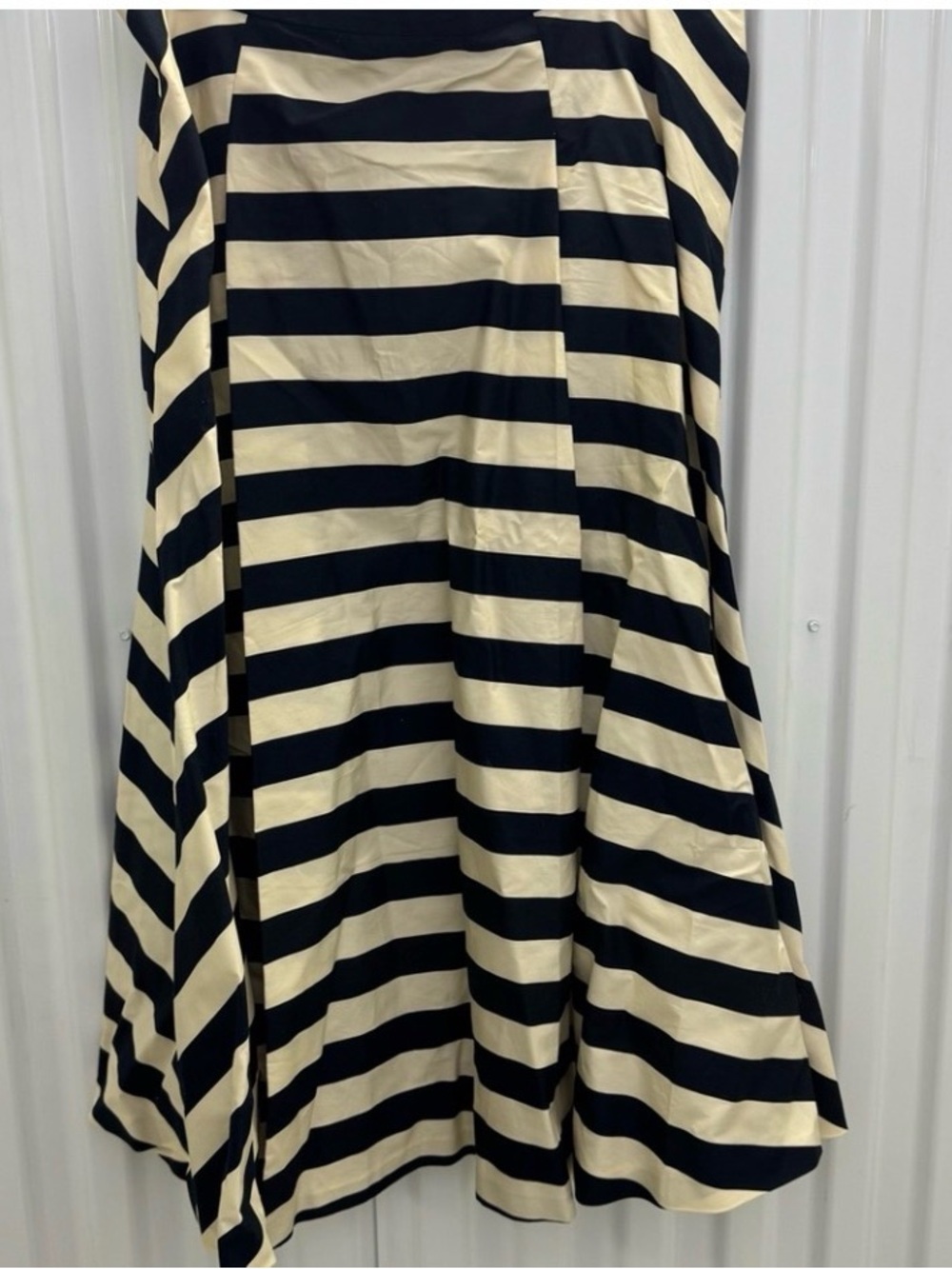 H&M Black and Cream Striped A-Line Skirt